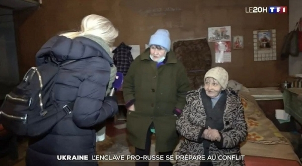 Ведущий французский телеканал показал живущих в подземном бункере донецких пенсионерок